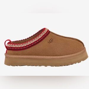 UGG Tazz Platform Slip-On Shoes with Red and Cream Accents